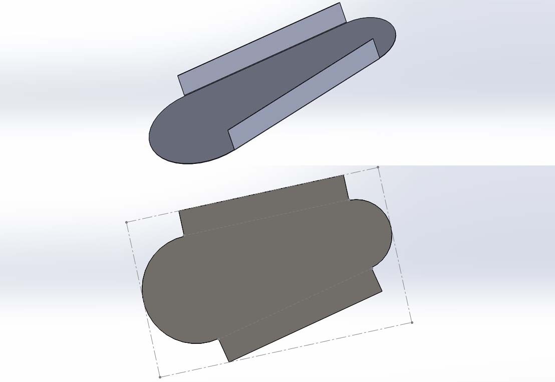 SolidWorks can calculate the flat surface for you