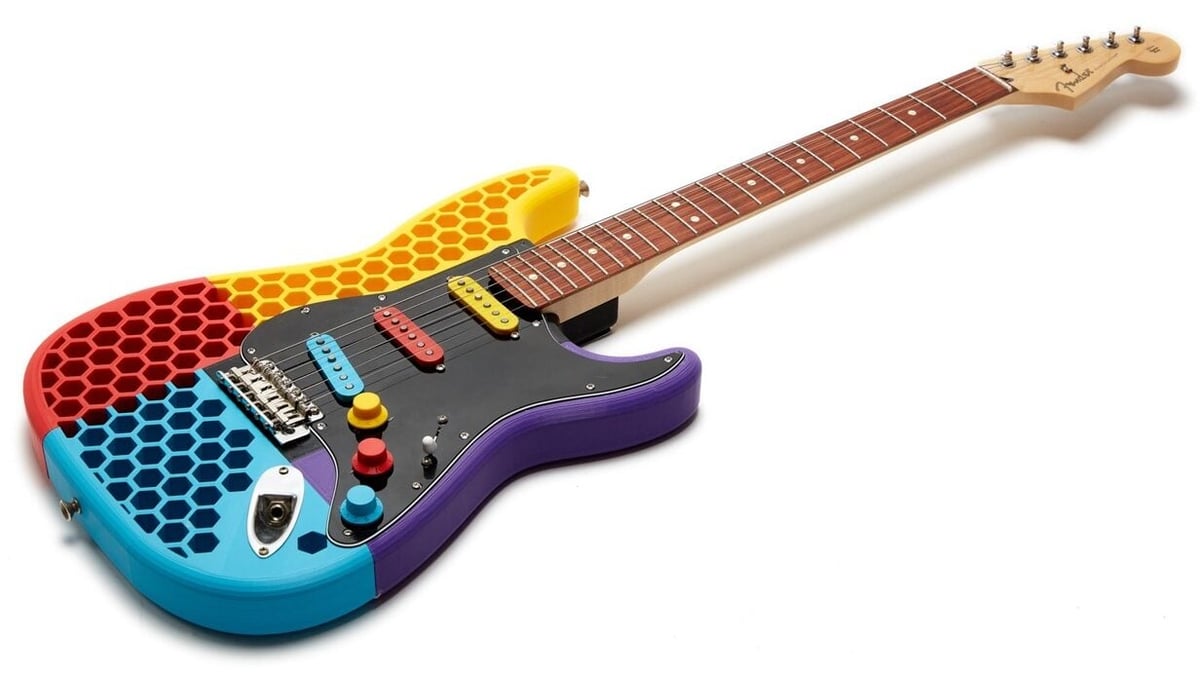Printing the guitar in parts give you creative color options!