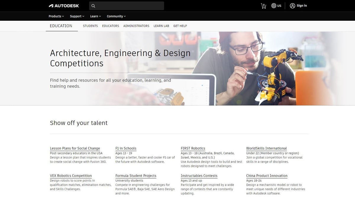 Autodesk's competitions page could be a good place to find inspiration