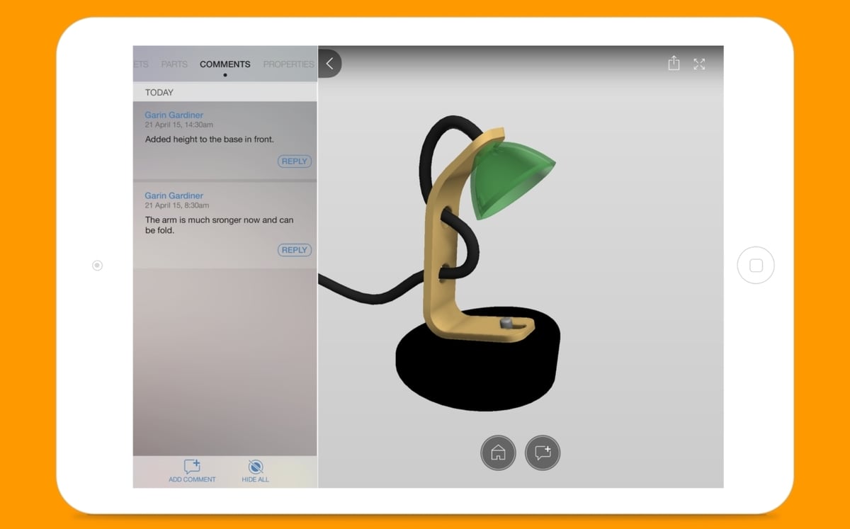 Fusion 360's mobile version has share features right inside of the app