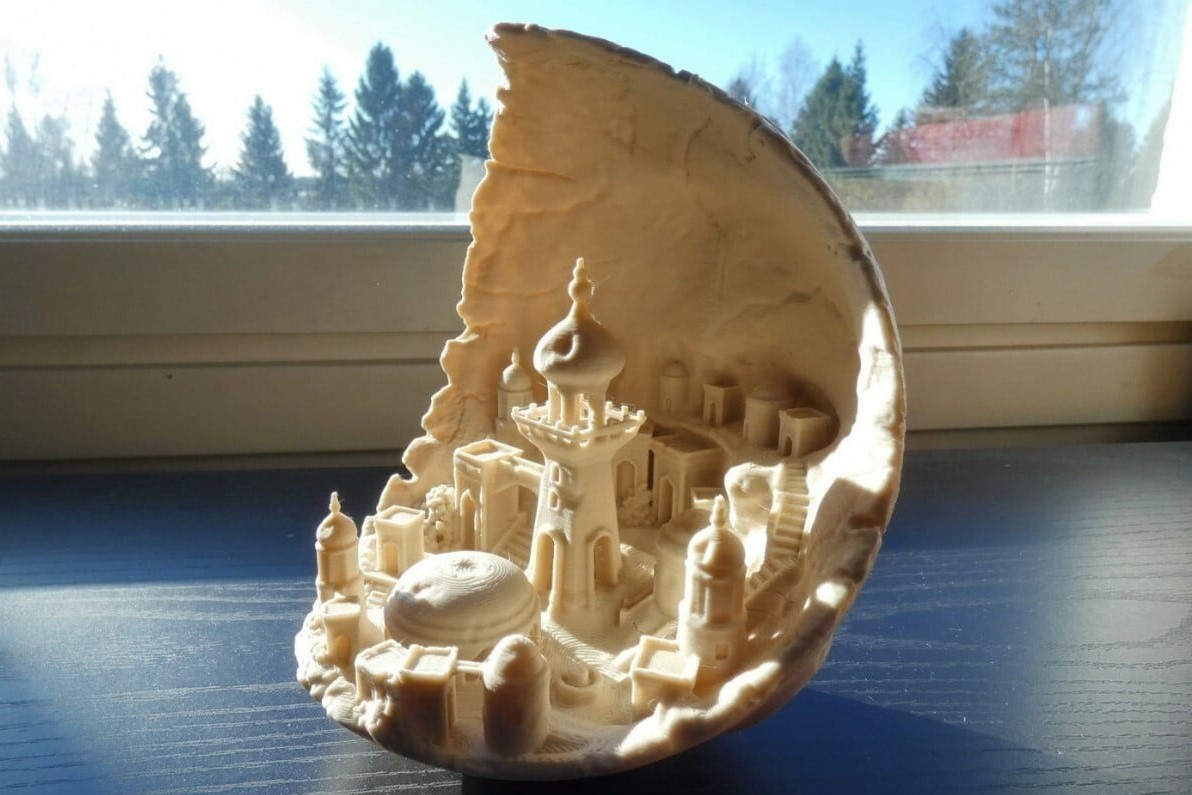 This moon city can be printed without any support structures