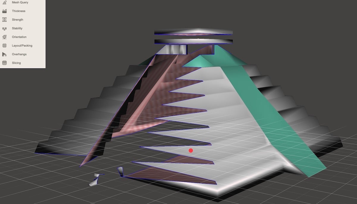 The intersecting geometry of the pyramid defeated MeshMixer's repair tools, which are more geared towards scanned images