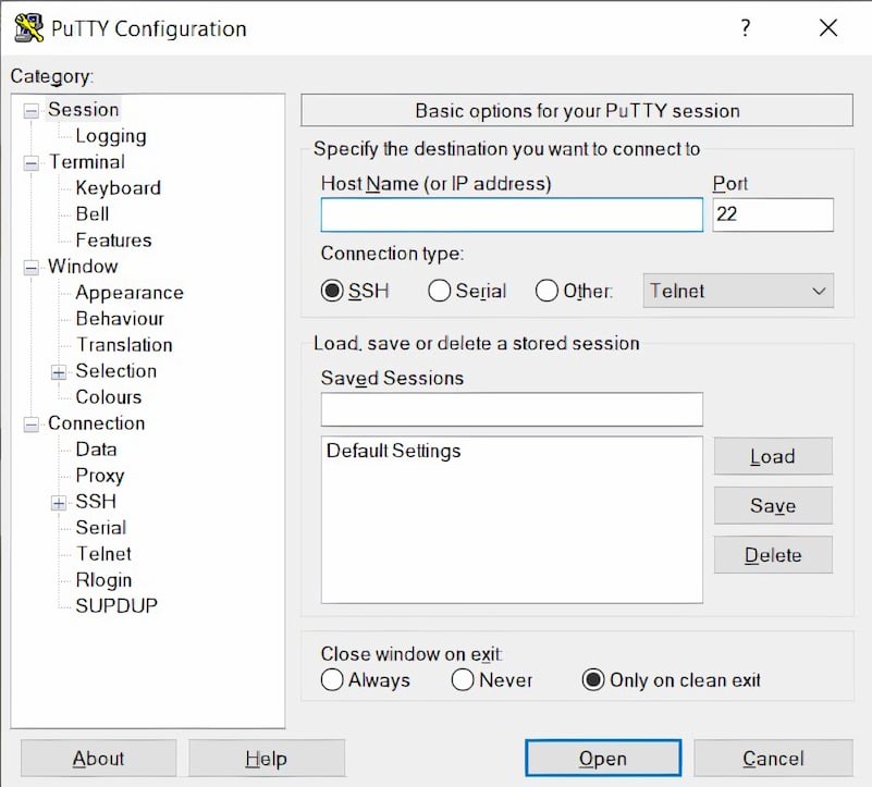 PuTTY is a great way to use SSH on old Windows computers