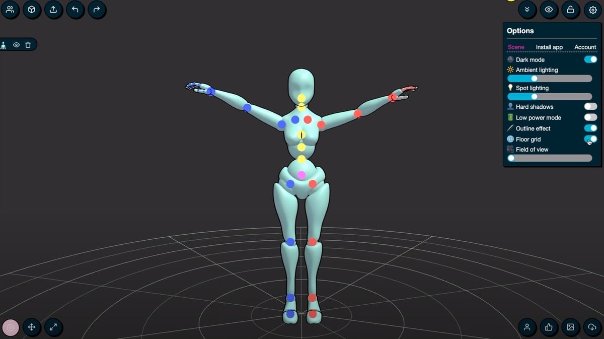 Free tool to create reference poses with 3D models.