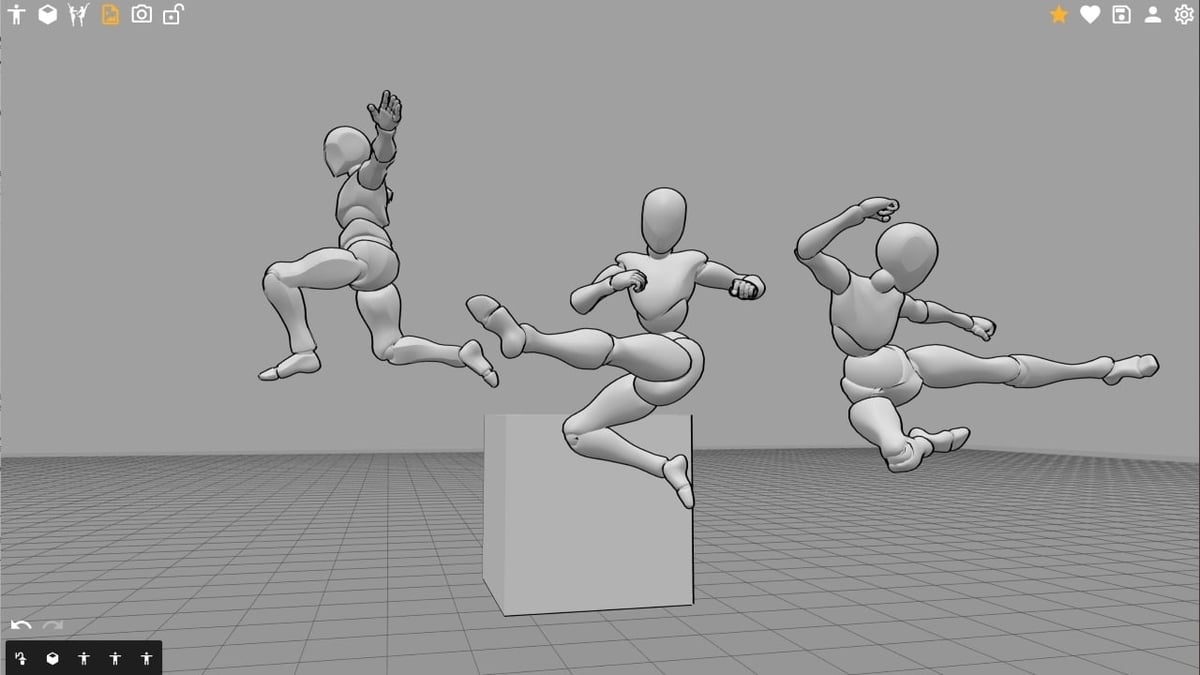 Free tool to create reference poses with 3D models.