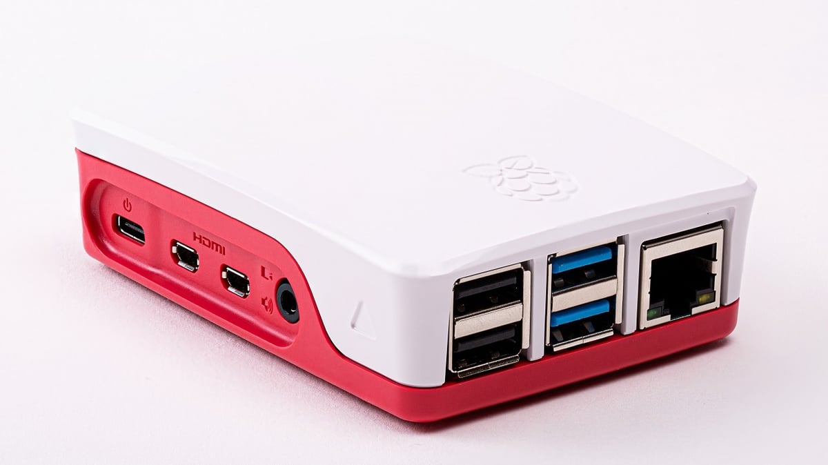 The official Raspberry Pi case is a juicy berry color