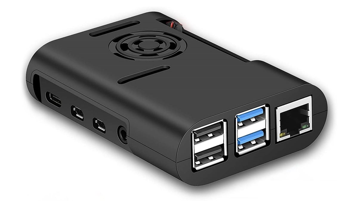 The MazerPi case is compact and secure