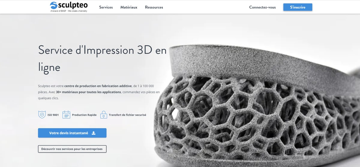Photo de Service d'impression 3D en ligne (particuliers et professionnels): Sculpteo