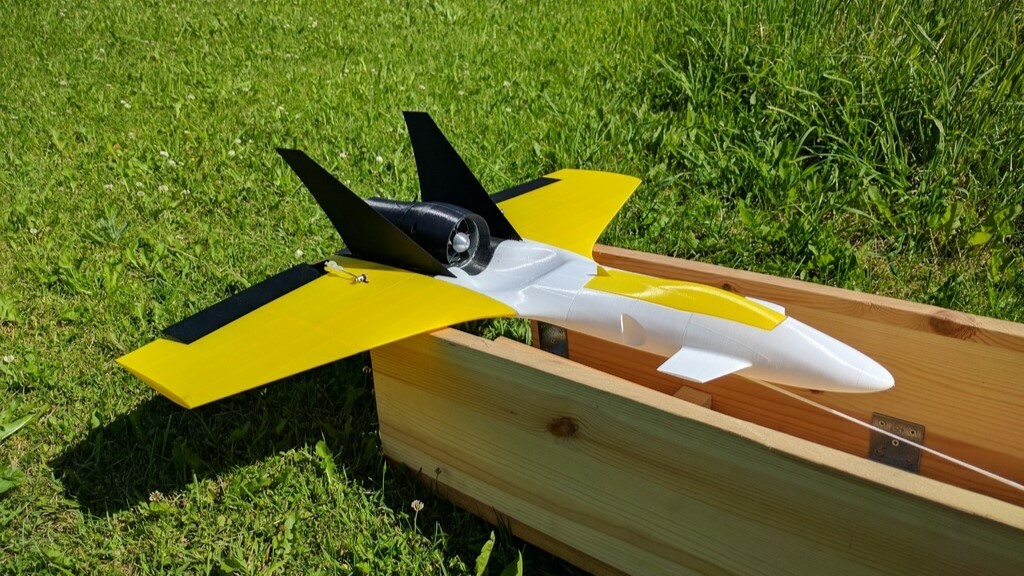 The fully-assembled GASB 2 with fan jet, ready for launch