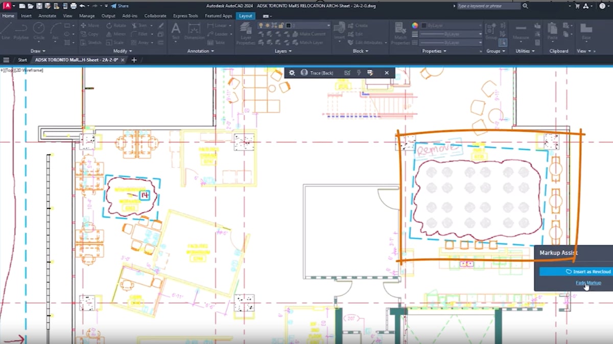 AutoCAD 2024 lets you automatically incorporate design feedback with the markup feature