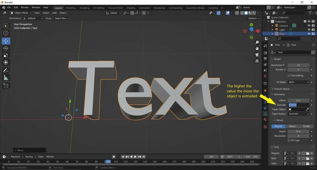 Extrude text with ease