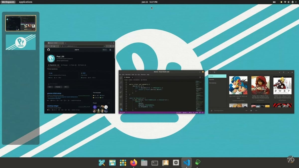 Users love the automatic window tiling of the Pop!_OS