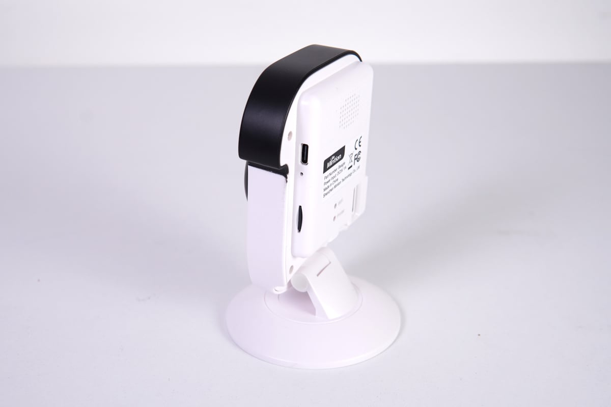 Mintion Beagle Camera side view with MicroSD and USB C power connector visible