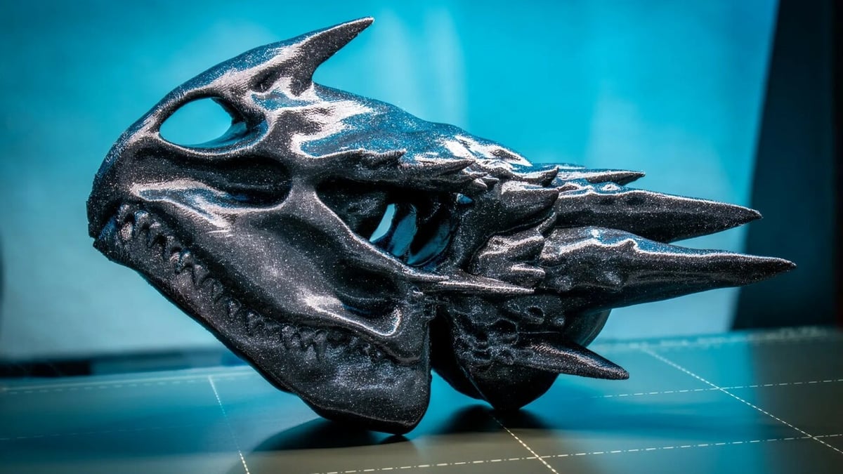 A stunning and realistic dragon skull