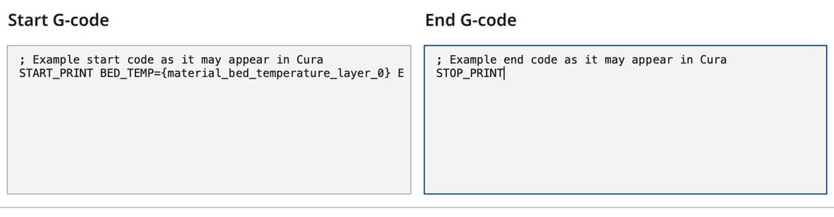 Simple examples of stop and end code - using macros pre-defined in Klipper