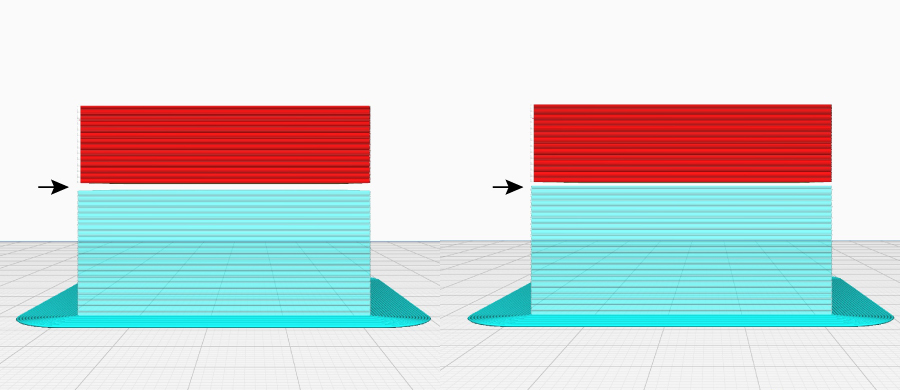 A greater Z distance (left), can make removal easier