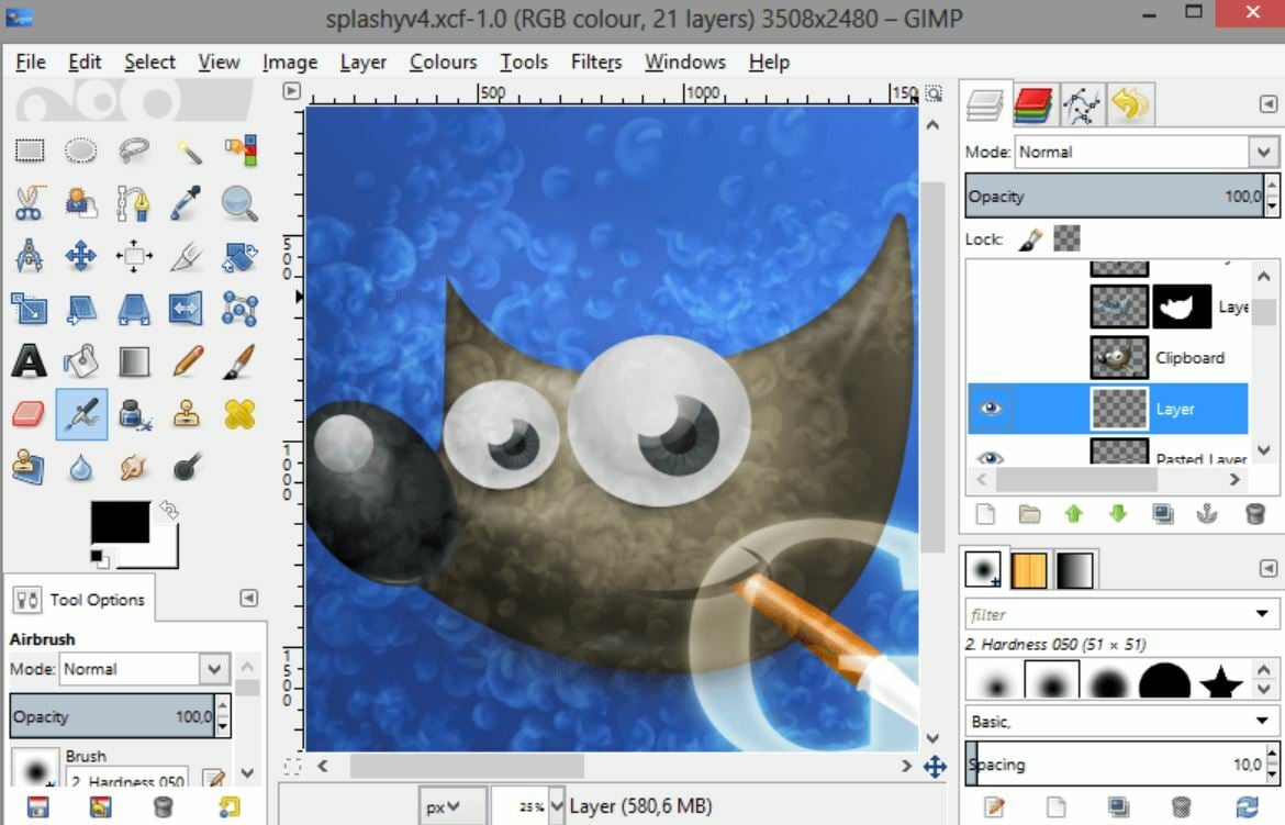 Gimp offers many editing tools for EPS images
