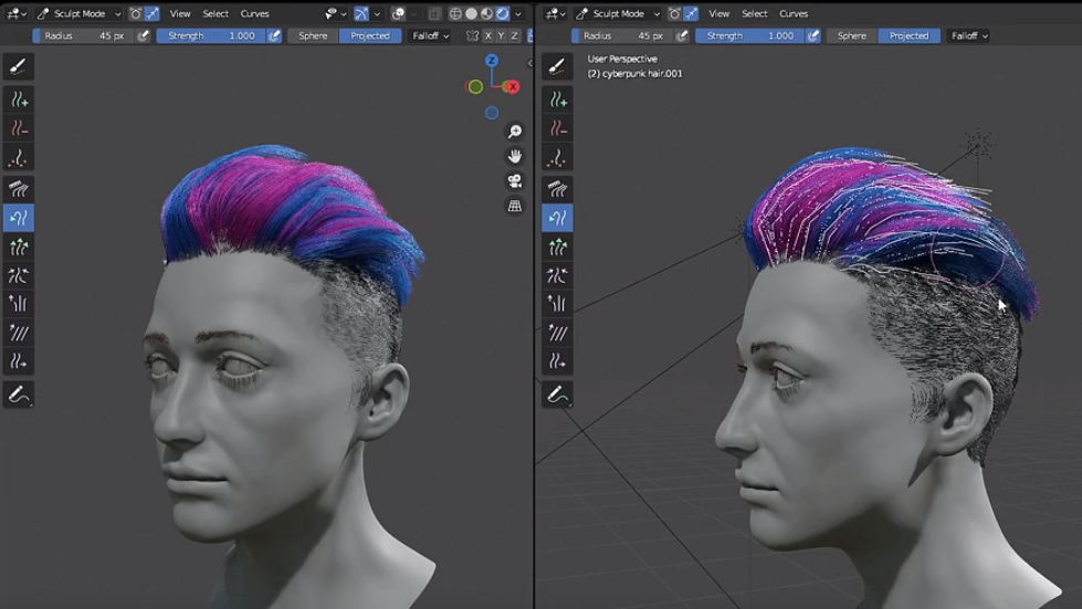 You can even create cool hairdos in Blender
