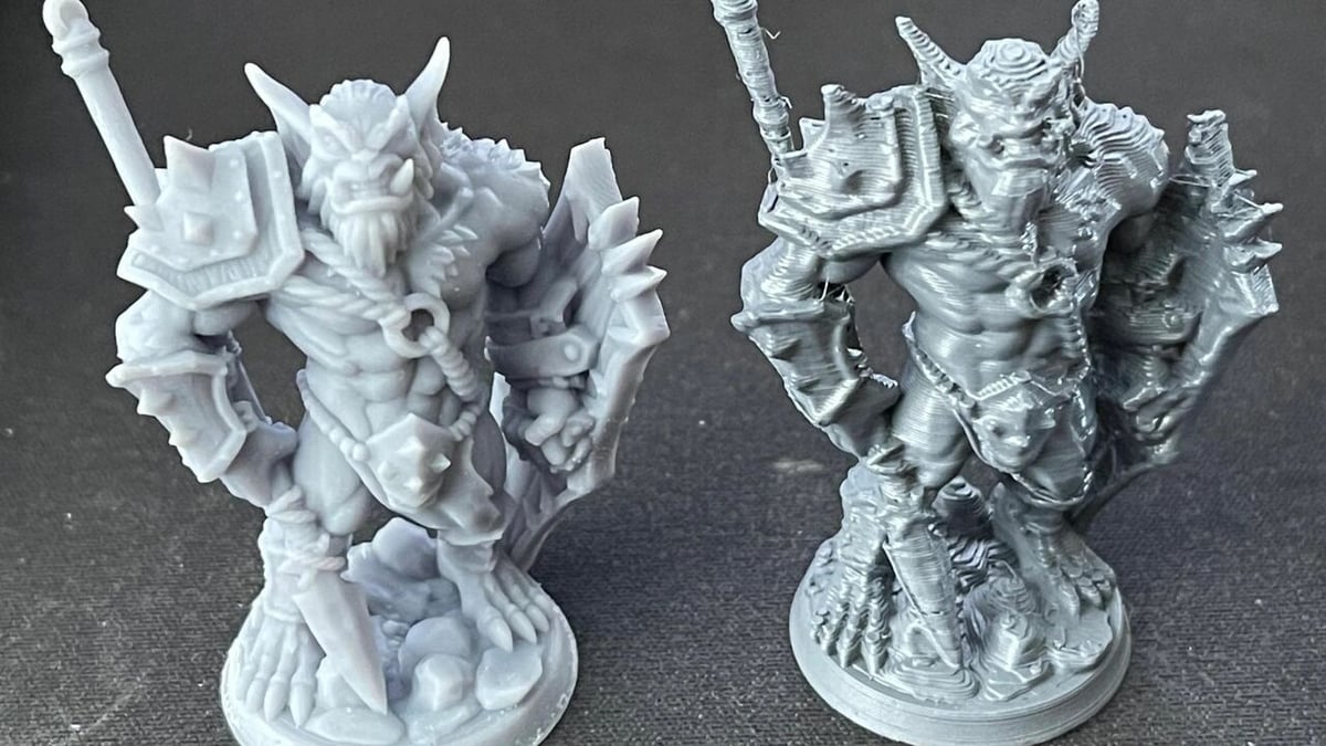 Resin (left) and FDM (right) prints