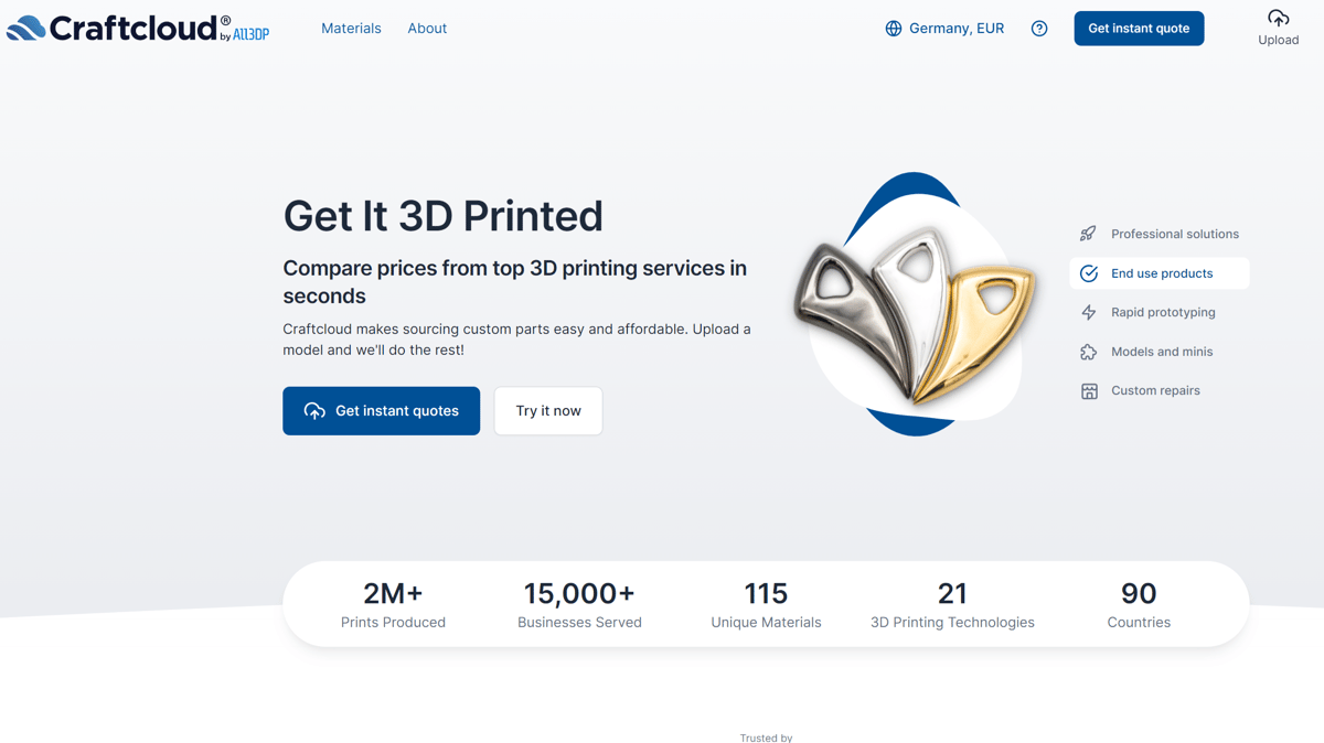 Image of: 3D Printing Marketplace: Craftcloud