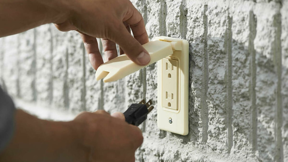 A wall outlet cover and frame printed in ASA