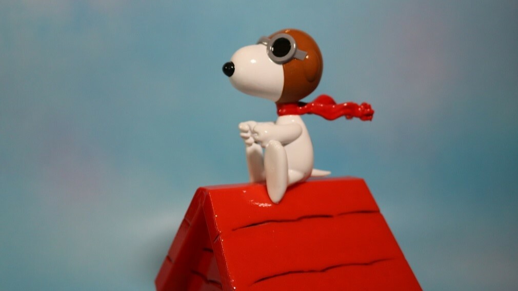 Fly with courage, Snoopy!