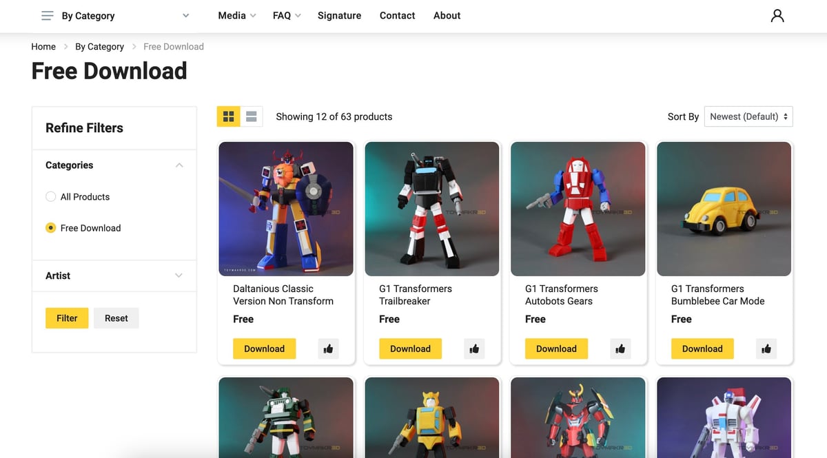 Image of Free STL Files, Free 3D Printer Files, Free 3D Print Models: Toymakr3D