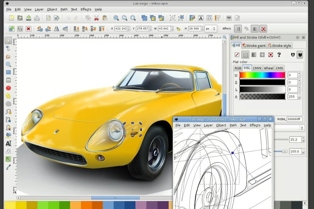 Complex designs can be achieved using Inkscape