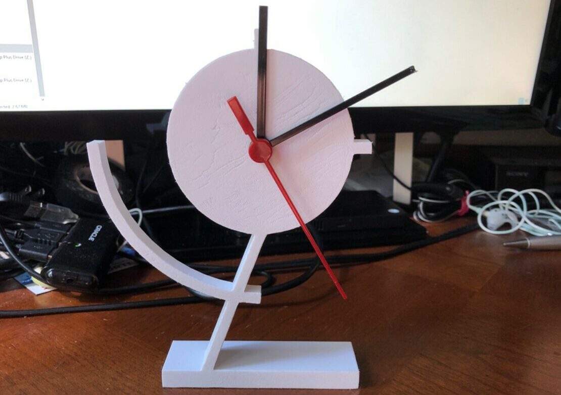 This modern clock is made up of just one 3D printed part