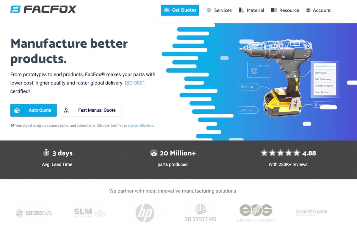 Image of The Best Online 3D Printing Services / 3D Print On Demand: FacFox