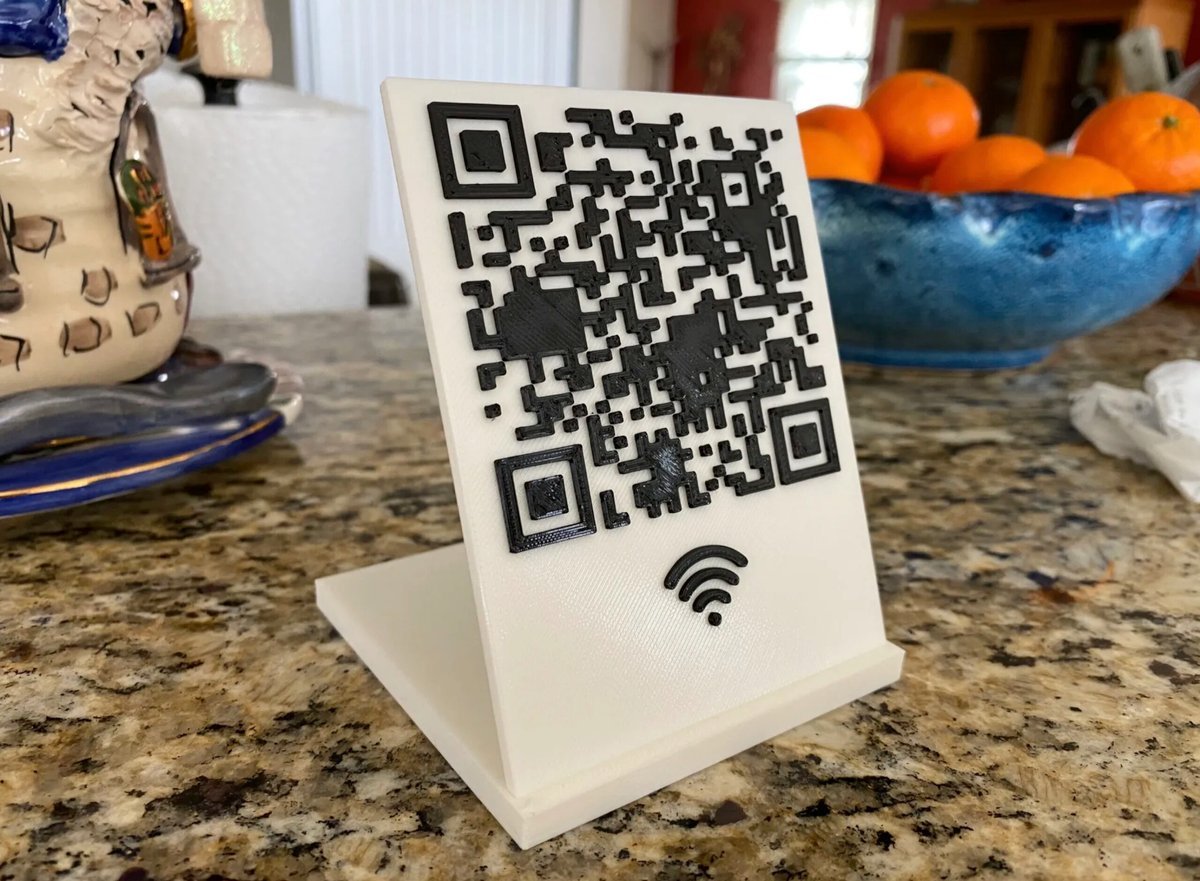 Image of Cool Things to 3D Print: Wi-Fi QR Code Sign