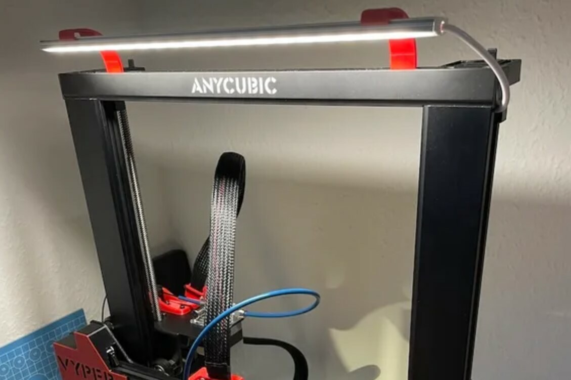 With just an LED bar and a 3D printed mount, you can illuminate the Vyper's entire print space
