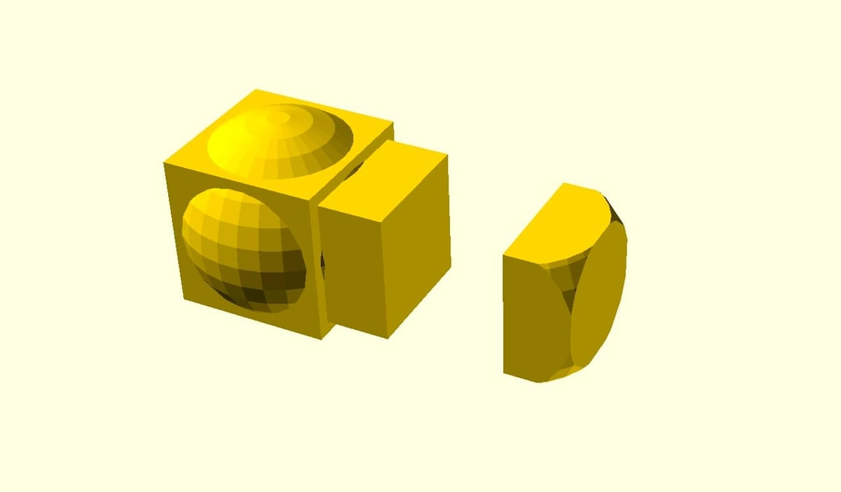 Example of an Intersection of two cubes and a sphere