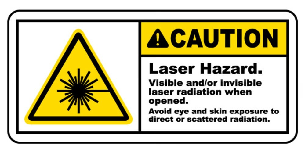 A warning that reminds us to stay safe when using lasers