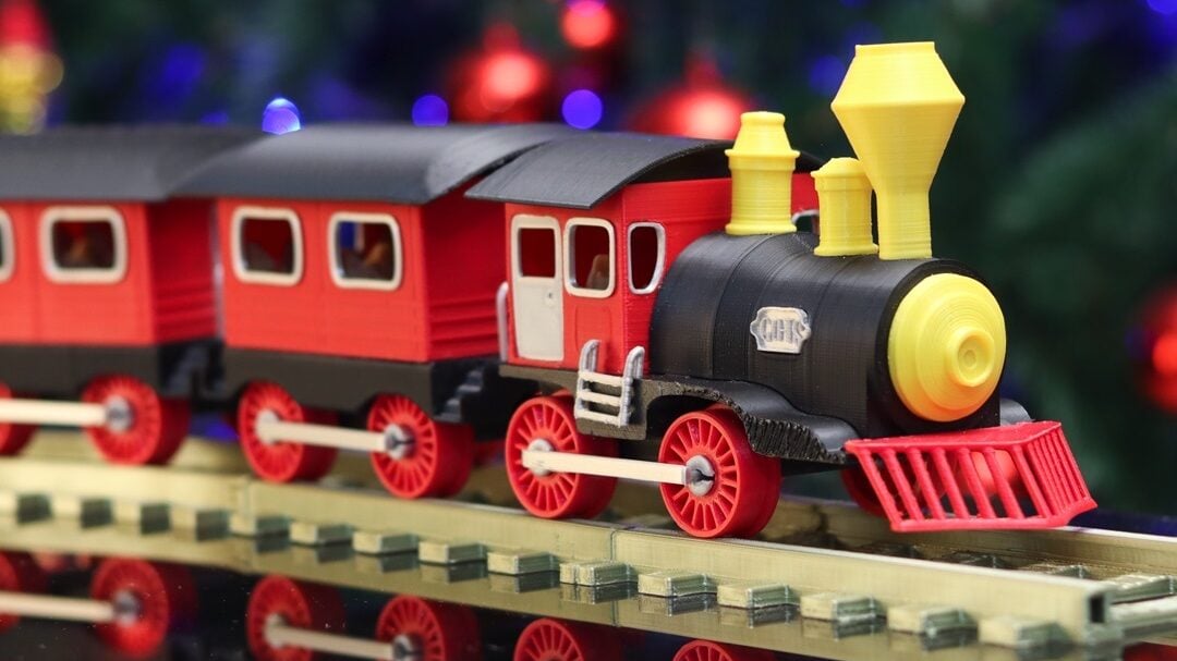 Here comes the christmas train full of gifts
