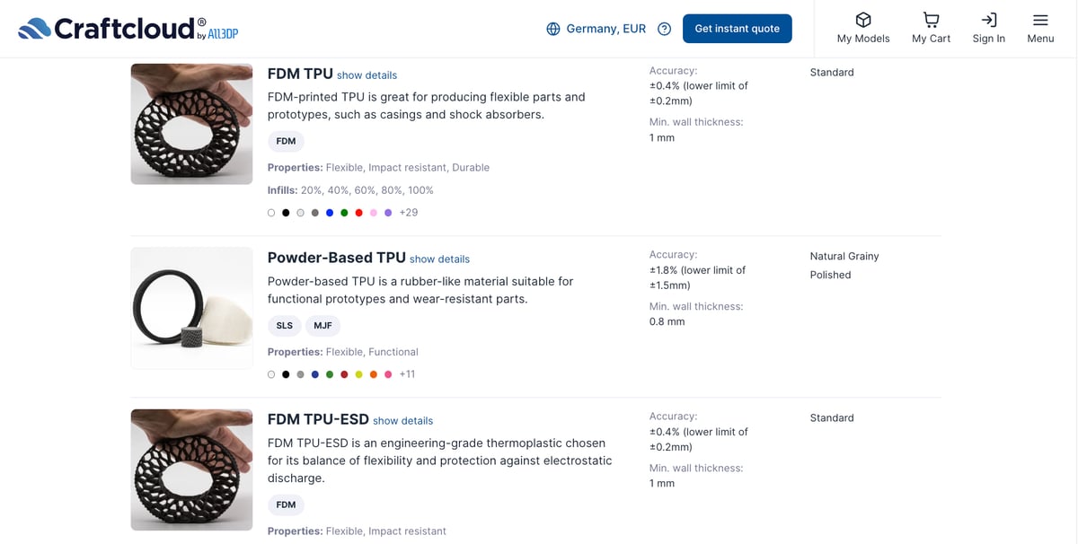 Image of TPU 3D Printing Service: The Best Providers: Craftcloud
