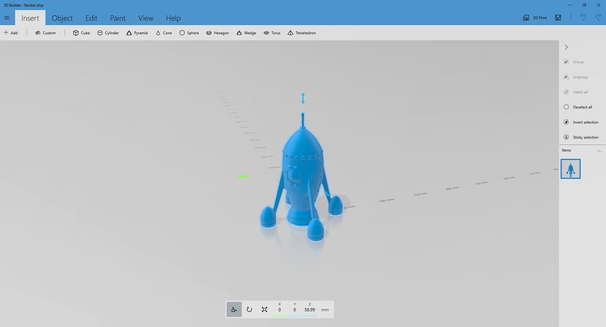3D Builder has a simple interface that is easy to use effectively