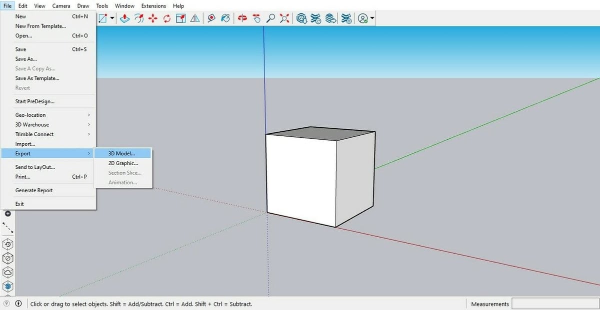 Exporting Blender-compatible 3D files from SketchUp Pro