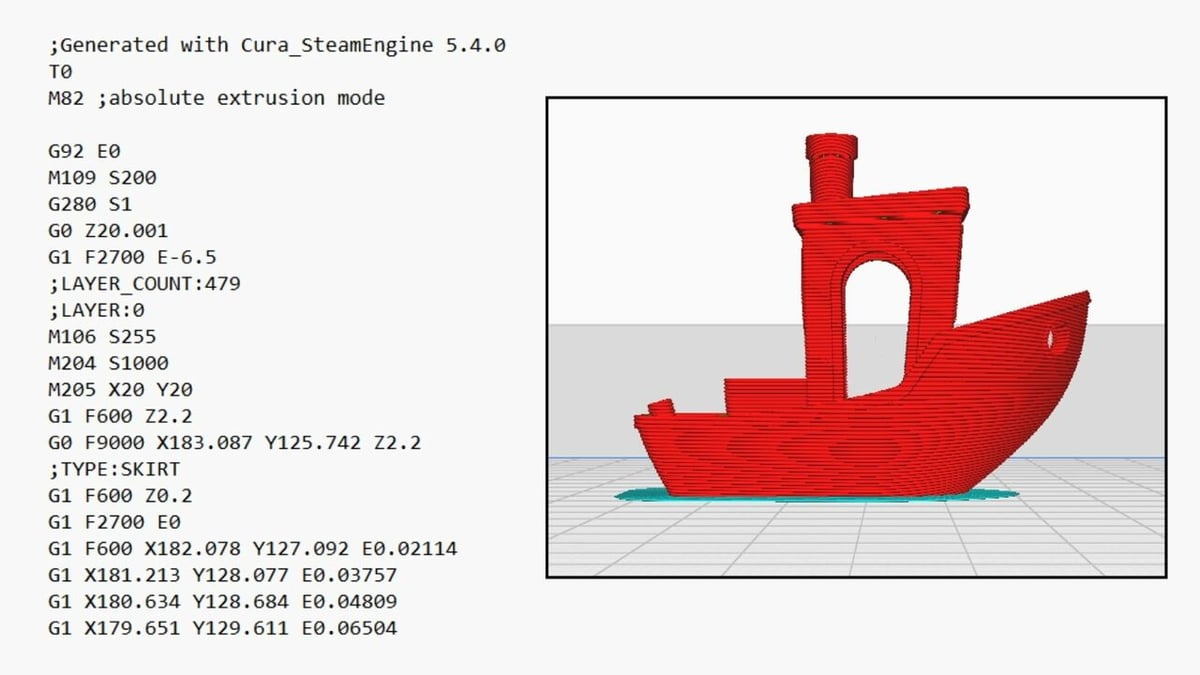 Benchy G-code generated with UltiMaker Cura