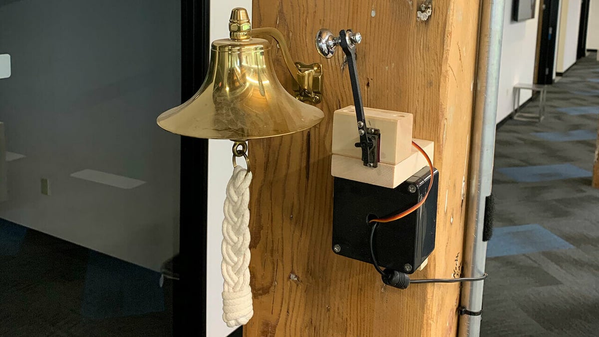 The office bell ringer in action