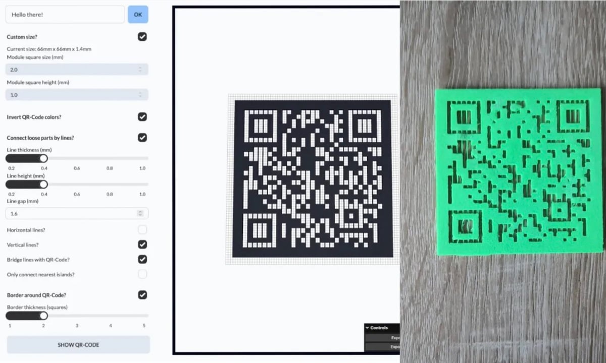 Image of Cool Things to 3D Print: 3D QR Code Generator