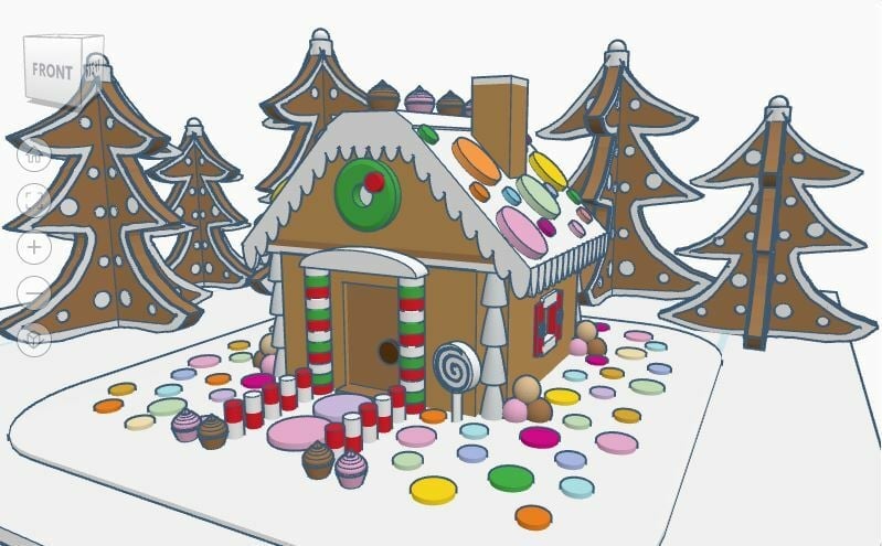 A delicious house surrounded by sweets
