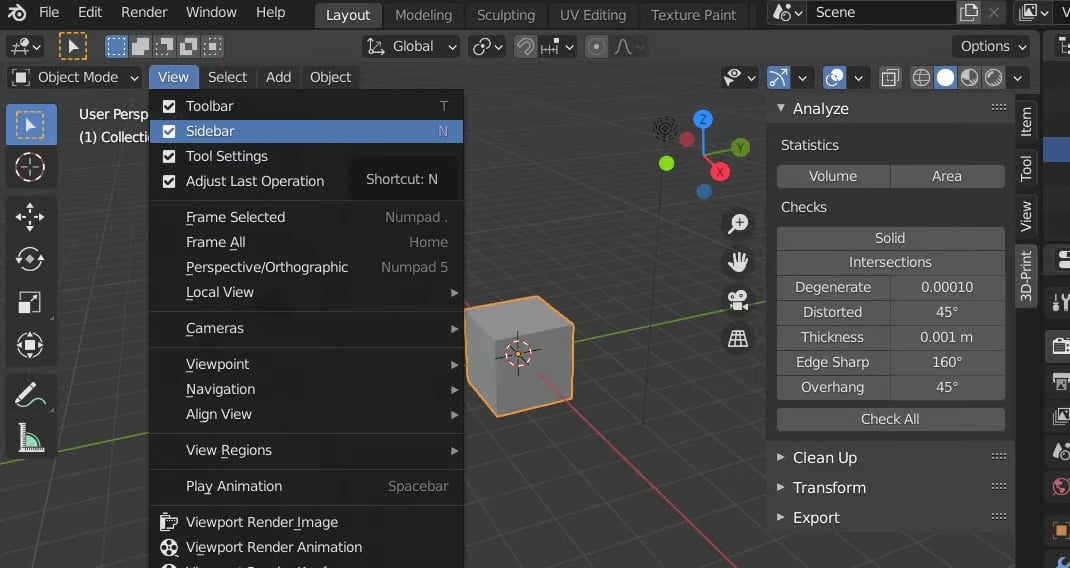The 3D-Print Toolbox can be found as a tab on the right-hand side of the UI