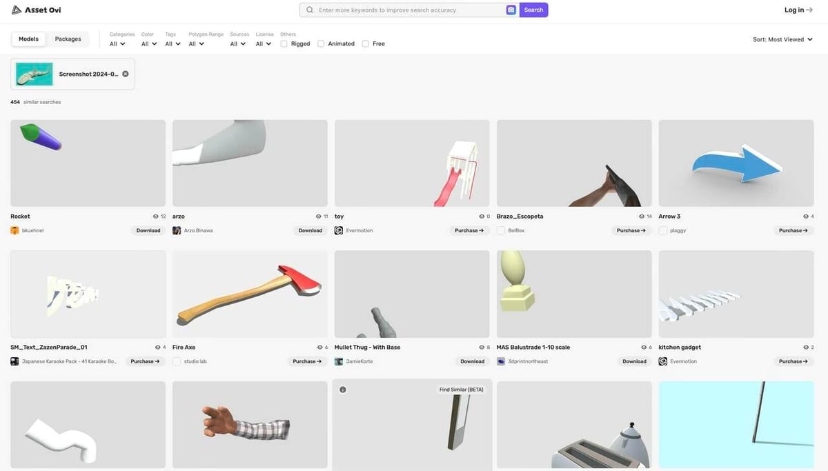 Search results from a print-in-place whale shark model