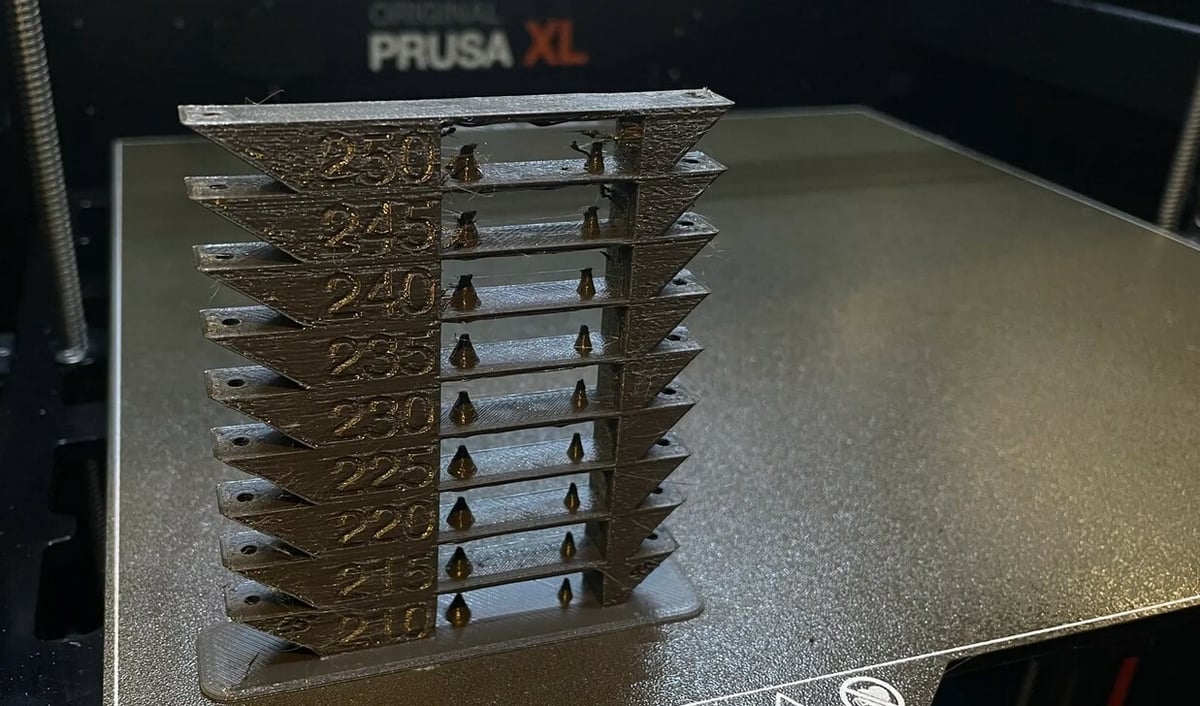 Temperature tower on the Prusa XL