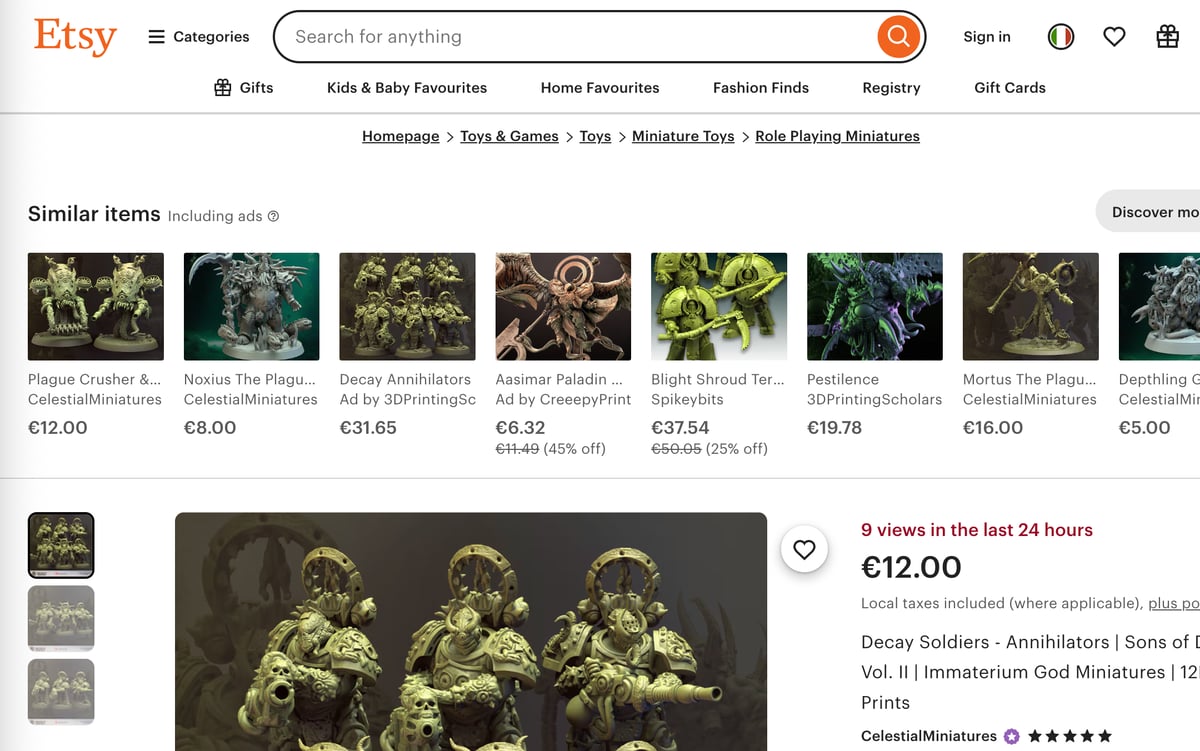 etsy warhammer 40k models
