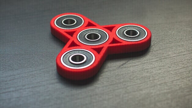 WHITE NINJA Fidget 3D Printed Hand Spinner With Red Steel Bearings _ EDC -  USA