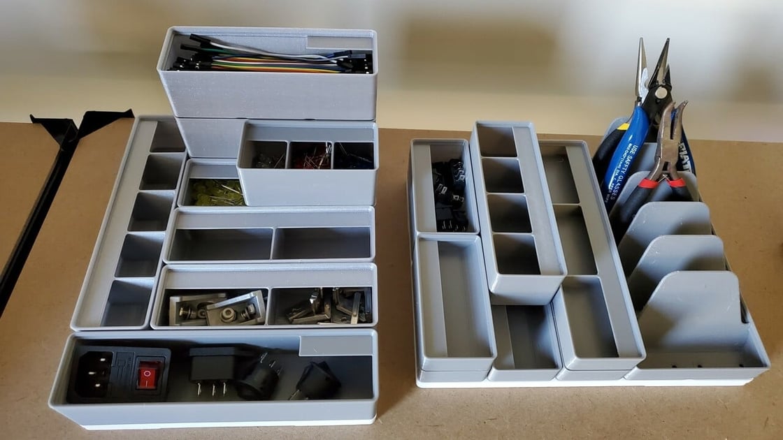 3D Printable Stackable Storage Boxes STL Files 