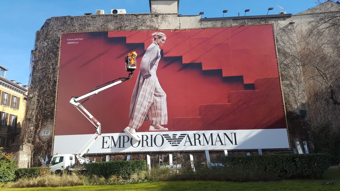 Featured image of Emporio Armani Steps Out with 3D Printed Billboard