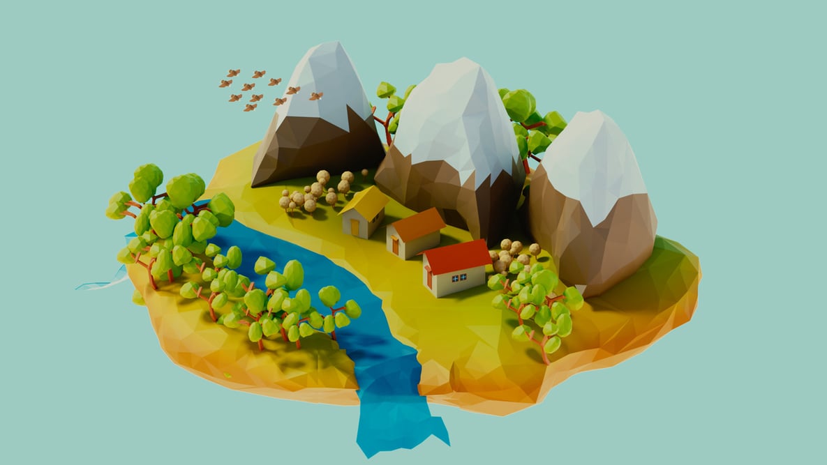 Featured image of Blender: Low-Poly Design – Simply Explained